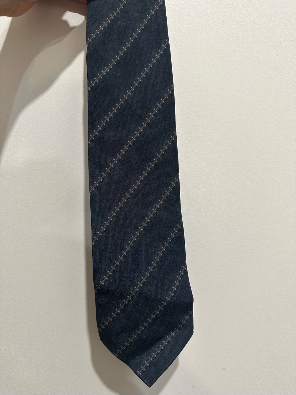 Giorgio Armani Navy Diagonal Stitch-Stripe Tie
